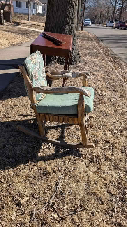 Photo of free Willow wood rocking chair (Abell St and Rose Ave E. STP) #3