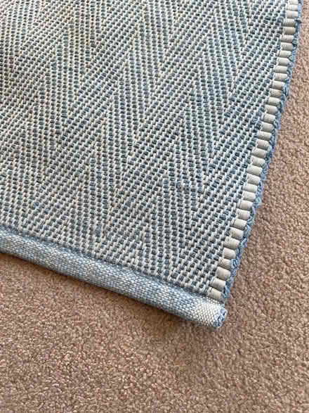 Photo of free Rug. Blue chevron design. (Walton Manor OX2) #2