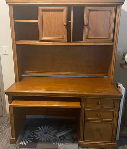 Photo of free Wooden desk with hutch (Pflugerville) #1