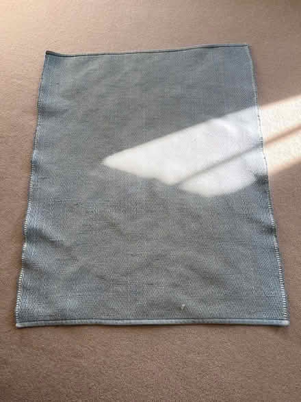 Photo of free Rug. Blue chevron design. (Walton Manor OX2) #1