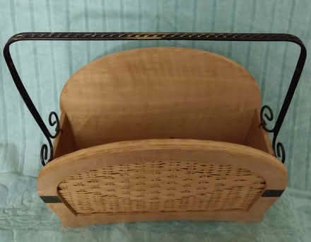 Photo of free Wood and Wicker Magazine Holder (Chestnut Hill, Newton) #4