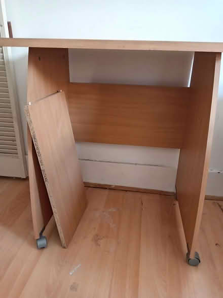 Photo of free Awaiting collection. Desk on wheels with shelf (Reading West RG1) #3