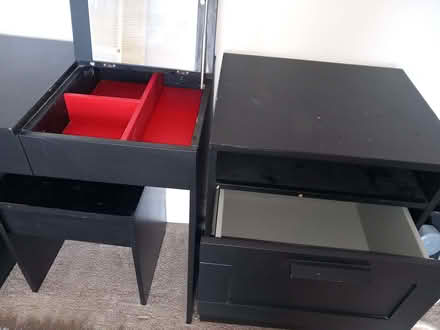 Photo of free Black Dressing Table / Desk / Drawers With Mirror (CT21) #4