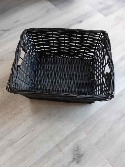 Photo of free Black wicker storage basket (Yaxley) #1