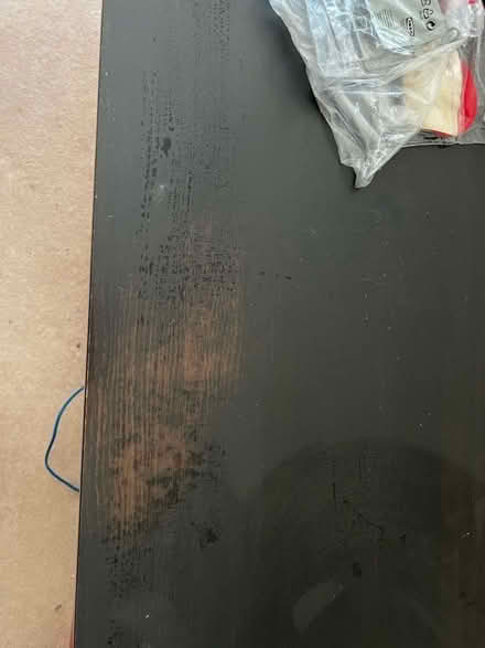 Photo of free Black desk with red legs and computer stand 60cm x 200cm. (Walton Manor OX2) #4
