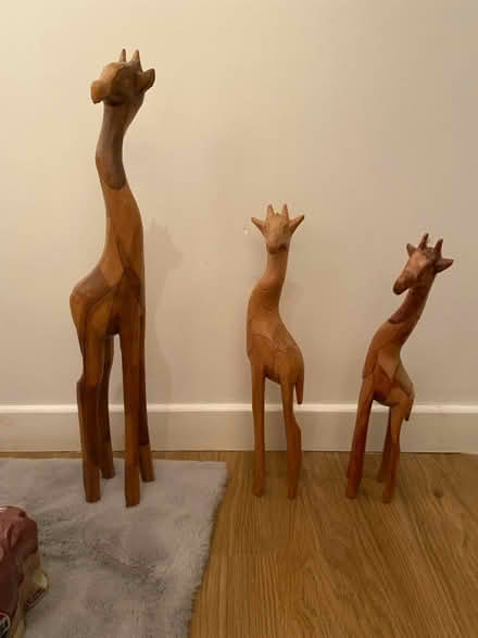 Photo of free 3 wooden giraffe ornaments (Steventon) #1