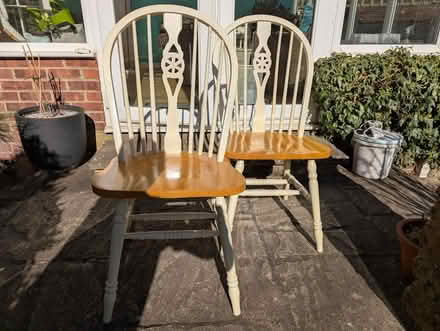 Photo of free 2 wooden kitchen chairs (Sutton Pools OX14) #1