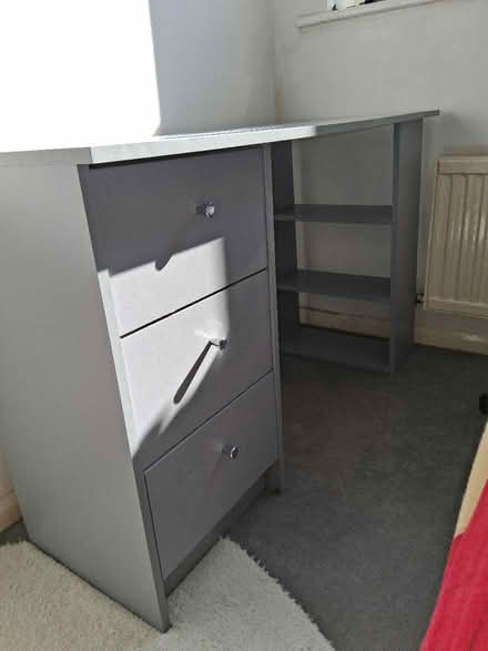 Photo of free Used grey desk with drawers/shelves (Hitchin SG5) #4