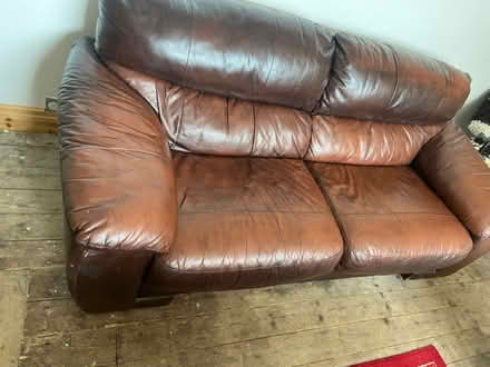 Photo of free Leather sofa (Glazebury) #2