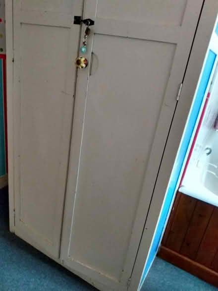 Photo of free Tall wooden cupboard with shelves (Cockermouth) #3