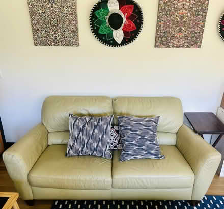 Photo of free Retro Lime Green Sofa & Loveseat (pick up near Friendly Center) #2