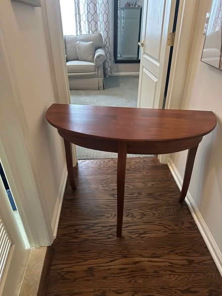 Photo of free Small 3 legged wood table (Marlton by) #1