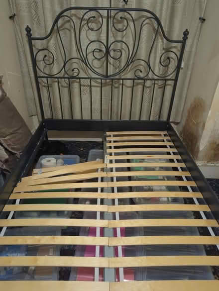 Photo of free Double bed IKEA metal frame (Leyton E10) #1
