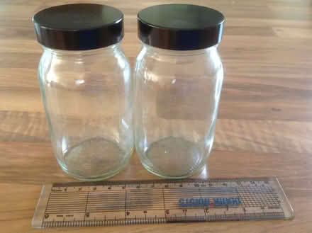 Photo of free small glass jars with black lids (Cookham SL6) #1