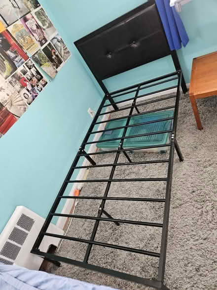 Photo of free Twin metal bed frame (Bedford, Ma. Lexington line.) #1