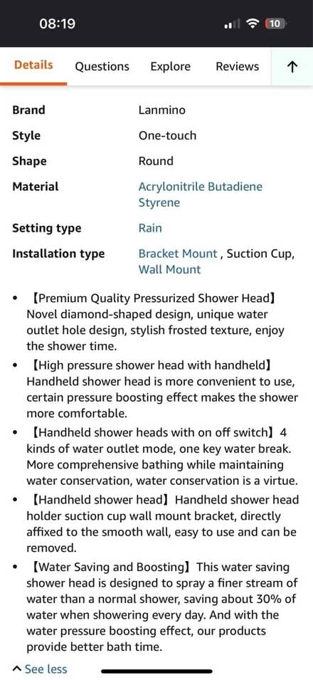 Photo of free High pressure shower head (East molesey) #4
