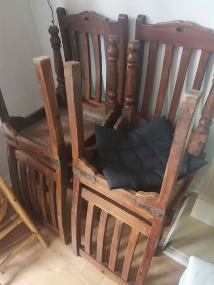 Photo of free 4 good wooden chairs (Normanton WF6) #1