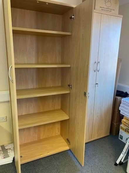 Photo of free 2 x Tall Lockable Cupboard (Eaton Ford PE19) #2