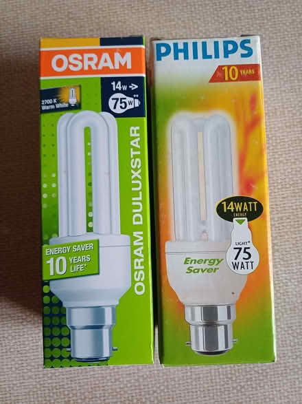 Photo of free 2 energy-saving lightbulbs, 14W (Uxbridge UB8) #1