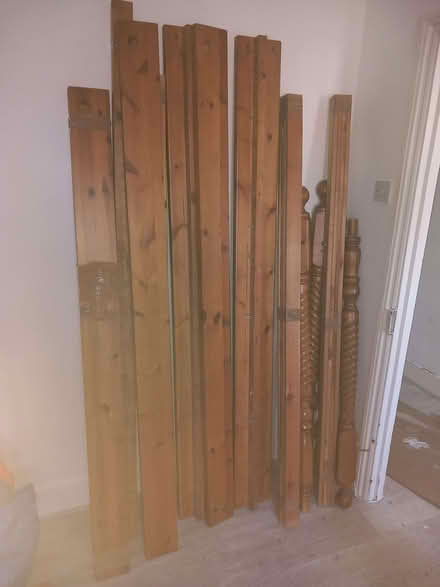 Photo of free Double wood bed frame, 4 poster bed. (Abbey Wood DA17) #1