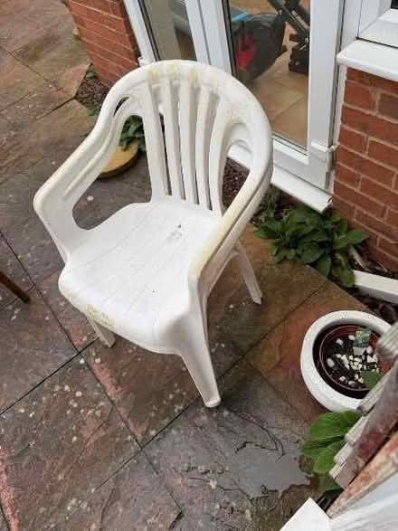 Photo of free 2x white garden chairs (Worcester) #1