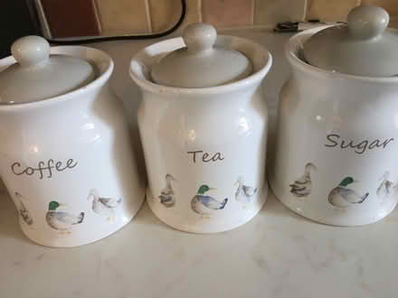 Photo of free Ceramic Dunelm tea coffee & sugar canisters (Uxbridge UB10) #1