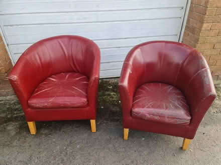 Photo of free Tub Chairs x2, Burgundy Colour (CT2) #1