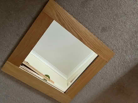 Photo of free Oak surround wall mirror 60 x 60 cm (Aberystwyth) #2