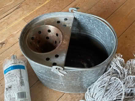 Photo of free Traditional mop, mop bucket, spare cotton mop head (Mayfield EH9) #3