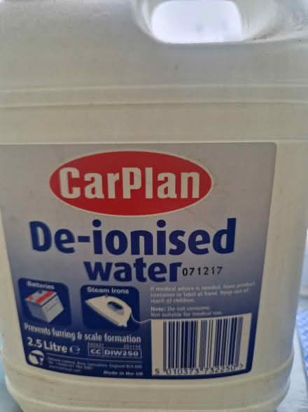 Photo of free De-ionised water 2.5 lts (LE8 Whetstone, Leicester) #1