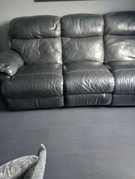 Photo of free Leather recliner sofa (Knowsley) #2