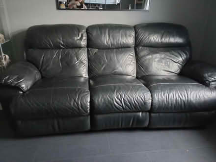 Photo of free Leather recliner sofa (Knowsley) #3