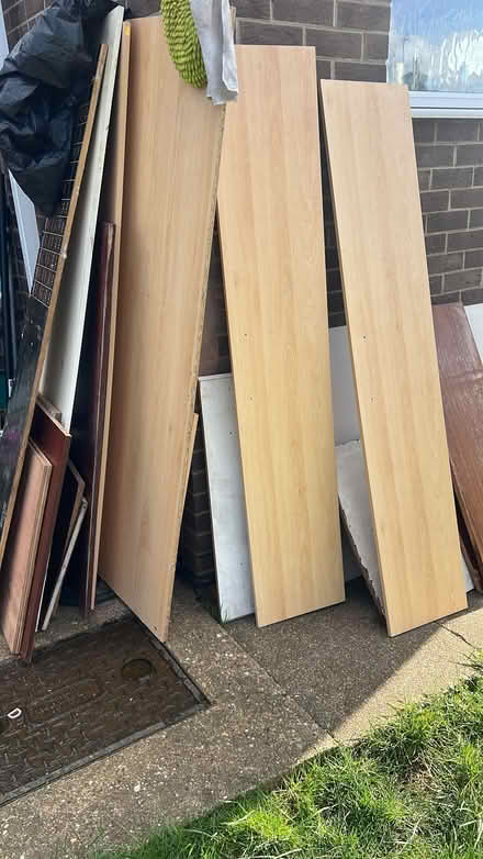 Photo of free Wood Mdf beech coloured boards x 4 (Spondon DE21) #1