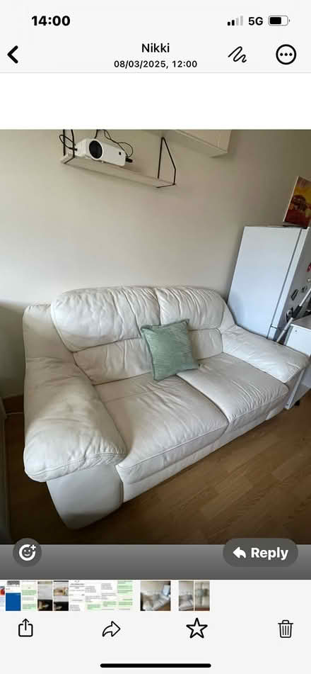 Photo of free Cream leather sofa (Santry) #1