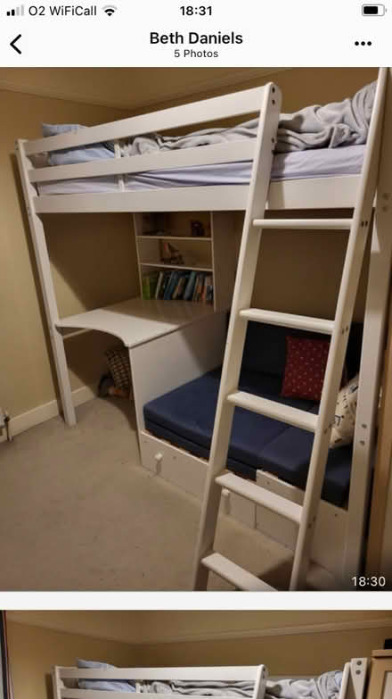 Photo of free Child’s bunk bed with desk & seat (Stamford PE9) #1