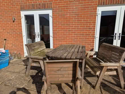 Photo of free Garden table, benches and chair (Steventon OX13) #1