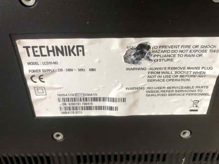 Photo of free Technika LCD19-907 19" 720p HD LCD Television. (Woolmer Hill GU27) #2