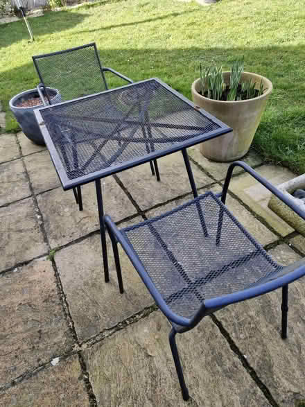 Photo of free Garden table and two chairs (Bomere Heath) #1