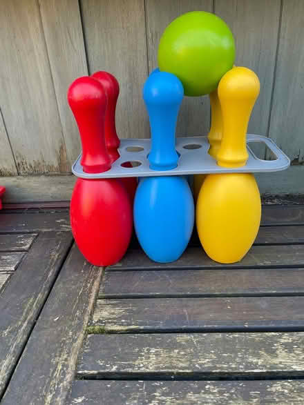 Photo of free Kids toy - Skittles bowling set (OL5 Mossley) #1