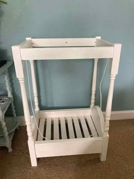 Photo of free White solid wood dog 4 poster bed used (Bridlington YO16) #2