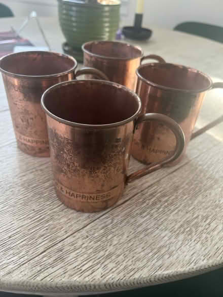 Photo of free Four brass mugs (Hawthorne) #3