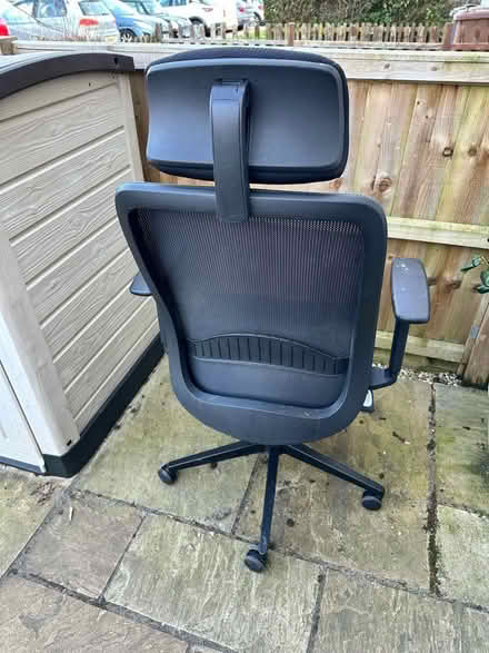 Photo of free Black office chair with headrest (Poplars SG2) #2