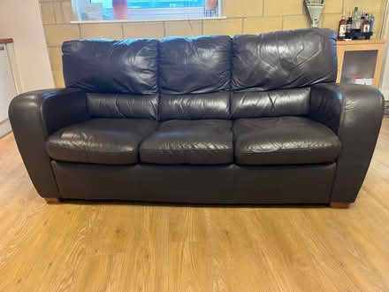 Photo of free 3 seater dark brown sofa (CF24 Cathay's Cardiff) #1