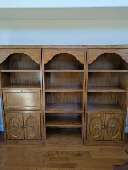 Photo of free 3 Piece Wooden Wall unit/Bookshelf (Gilroy Eagle Ridge area) #1