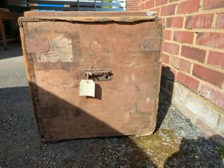 Photo of free large wooden box with handles (Hertford SG14, Bengeo.) #2