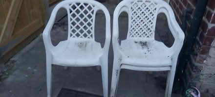 Photo of free 3 plastic garden chairs (S6) #2