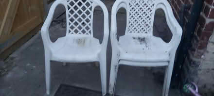 Photo of free 3 plastic garden chairs (S6) #1