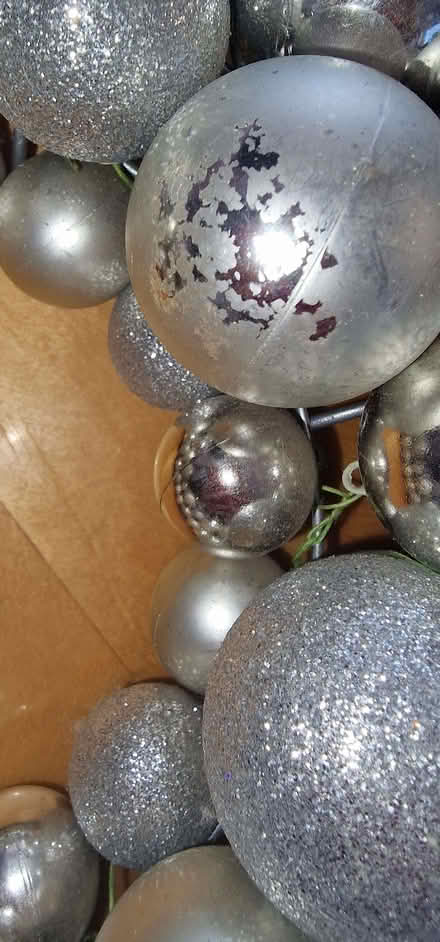 Photo of free A silver bauble wreath (Pembury TN2) #2