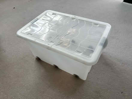 Photo of free 2 Storage boxes with wheels. One with lid. (Walton Manor OX2) #1