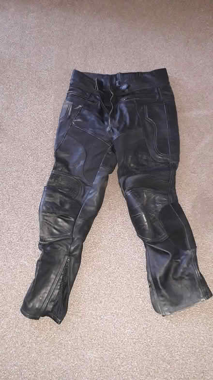 Photo of free J and S leather motorcycle trousers (Meersbrook S8) #1